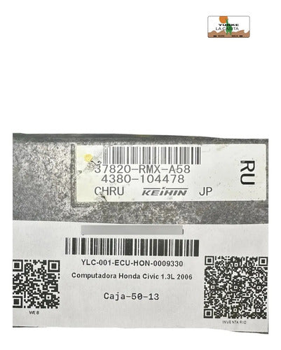 Computadora Honda Civic 1.3l 2006 37820-rmx-a58 Ru