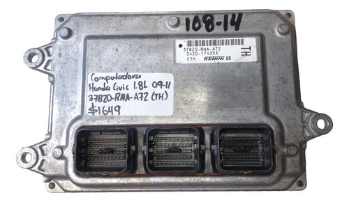 Computadora Honda Civic 1.8l 09-11 37820-rna-a72 (th)