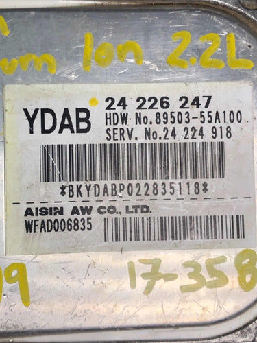 Módulo Tcm Saturn Ion 2.2l 2003-2005 24226247 (ydab).
