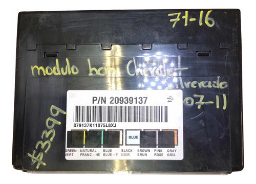 Módulo Bcm Chevrolet Silverado 2007-2011 20939137