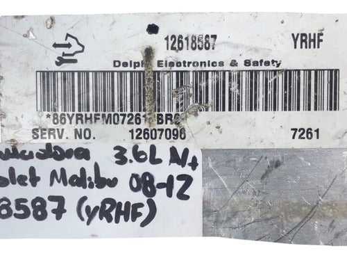 Computadora Chevrolet Malibu 3.6l A/t 08-12 12618587 (yrhf)