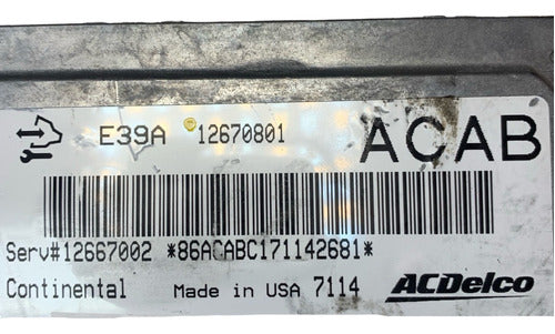 Computadora Chevrolet Traverse 3.6l 2017 12670801 (acab)