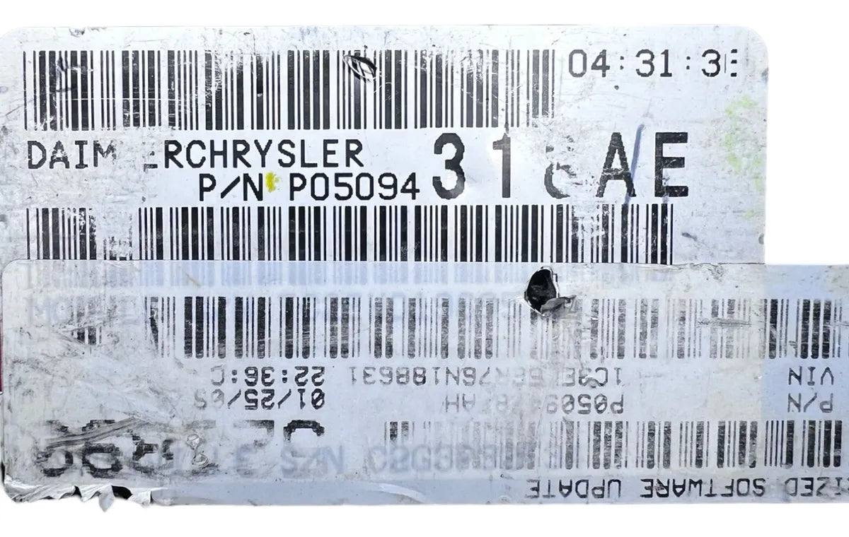 Computadora Dodge Stratus 2.7l 05-06 P05094318ae