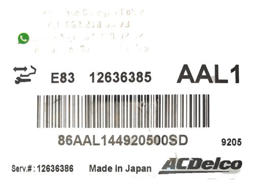 Pcm Computadora Chevrolet Aveo 1.6l 2010 12636385 (aal1)