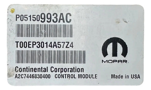 Computadora Chrysler 200 2.4l A/t 2015 P05150993ac