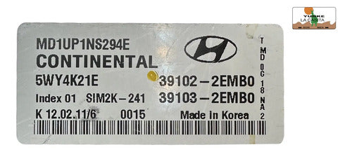 Computadora Hyundai Elantra 1.8l A/t 2011-2013 39102-2emb0