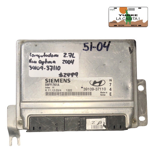 Computadora Kia Optima 2.7l 2004 39109-37110