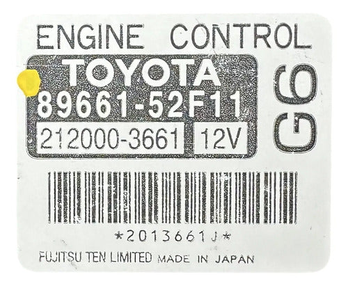 Pcm Computadora Toyota Yaris 1.5l 06-08 89661-52f11 (g6)