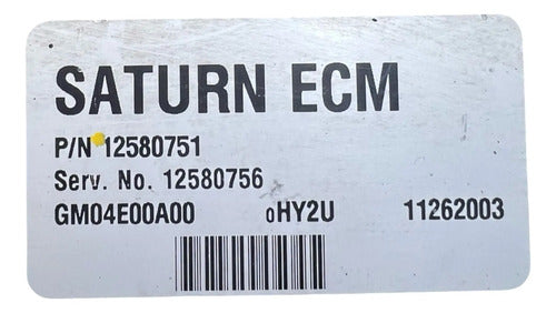 Pcm Computadora Saturn Ion 2.2l A/t 03-04 12580751