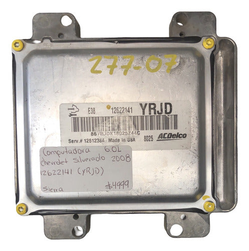 Computadora Chevrolet Silverado 6.0l 2008 12622141 (yrjd)