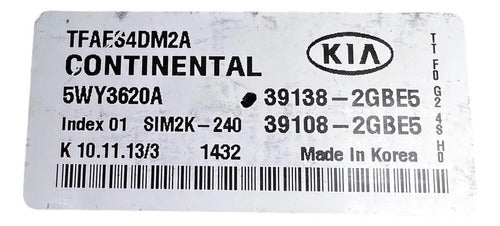Pcm Computadora Kia Optima 2.4l 14-15 39138-2gbe5
