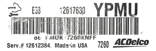 Computadora Chevrolet Silverado 4.3l A/t 2008 12617630 Ypmu