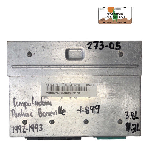 Computadora Pontiac Boneville 92-93 16141470 (bdnu)