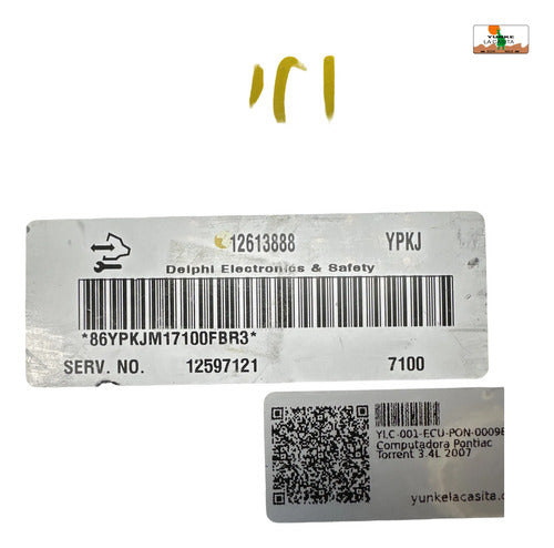 Pcm Computadora Pontiac Torrent 3.4l 2007