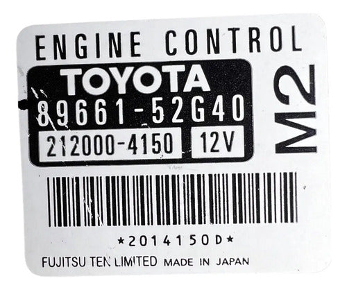 Pcm Computadora Toyota Yaris 1.5l 2008 89661-52g40 (m2)