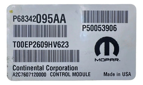 Pcm Computadora Jeep Compass 2.4l 2020 P68342095aa