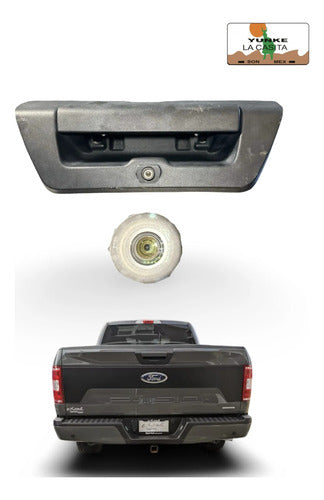 Manija De Tapa Ford F-150 2015-2020 Original Negro Trasera