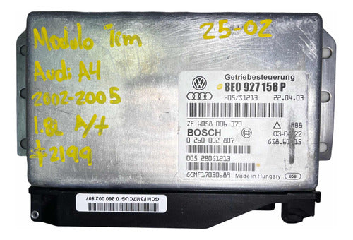 Modulo Tcm Audi A4 1.8l A/t 02-05 8e0 927 156 P