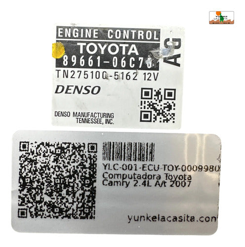 Pcm Computadora Toyota Camry 2.4l A/t 2007