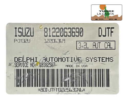 Pcm Computadora Isuzu Rodeo 3.2l A/t 00-01 8122063690 (djtf)