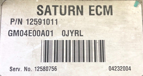 Computadora Saturn Ion 2003-2004 2.2l 12591011