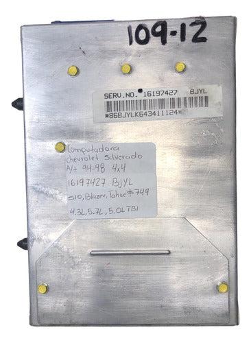 Computadora Chevrolet Silverado A/t 94-98 4x4 16197427 Bjyl