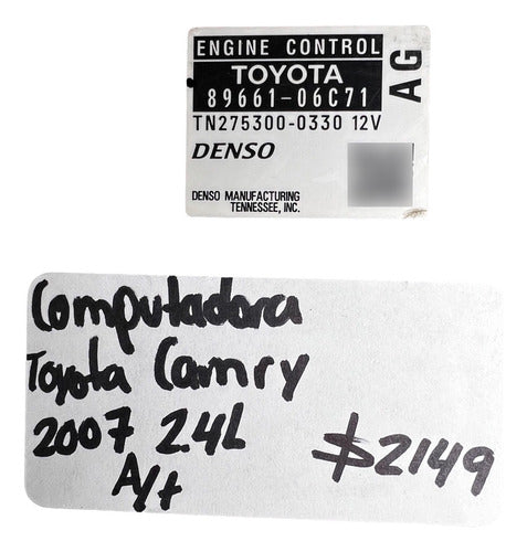 Computadora Toyota Camry 2.4l A/t 2007 89661-06c71 (ag)