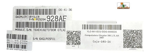 Computadora Chrysler 300 2.7l A/t 2007 P05094928ae