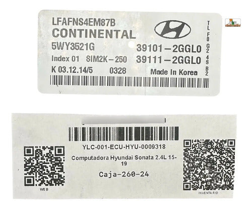 Computadora Hyundai Sonata 2.4l 15-19 39101-2ggl0