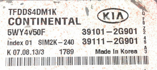 Pcm Computadora Kia Óptima 2011-2013 2.4l A/t 39101-2g901