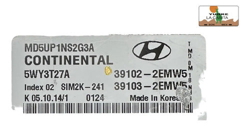 Computadora Hyundai Elantra 1.8l A/t 14-16 39102-2emw5