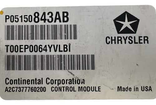 Pcm Computadora Jeep Cherokee 2.4l A/t 2014 P05150843ab