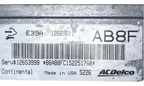 Computadora Chevrolet Malibu 2.5l 2016 12669511 (ab8f)