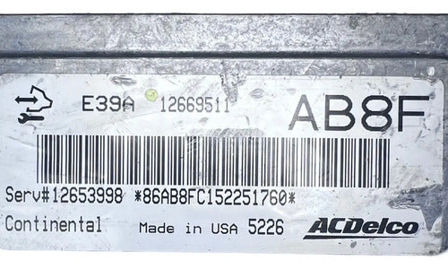 Pcm Computadora Chevrolet Malibu 2.5l 2016 12669511 (ab8f)