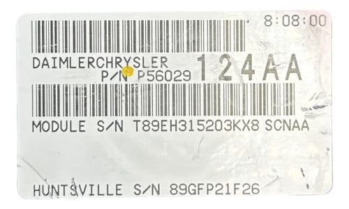 Computadora Dodge Durango 4.7l A/t 2003 P56029124aa