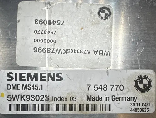 Pcm Computadora Bmw X3 3.0l 03-05