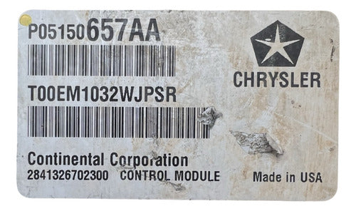 Computadora Dodge Avenger 3.6l A/t 2012 P05150657aa