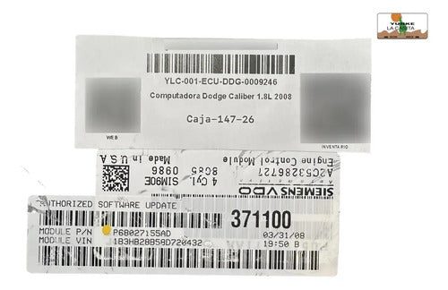 Computadora Dodge Caliber 1.8l 2008 P68027155ad