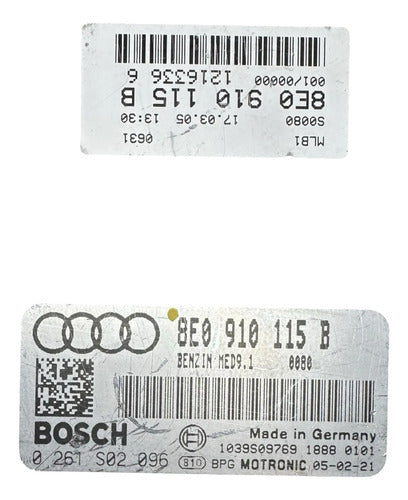 Pcm Computadora Audi A4 2.0l 2005-2008 M/t 8e0 910 115 B