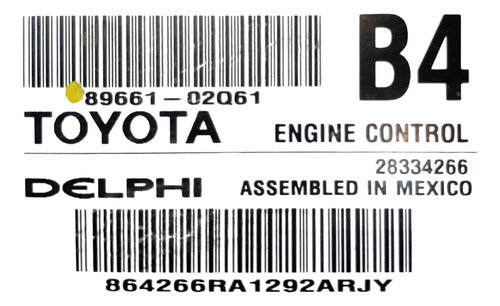 Computadora Toyota Corolla 1.8l A/t 11-12 89661-02q61 (b4)