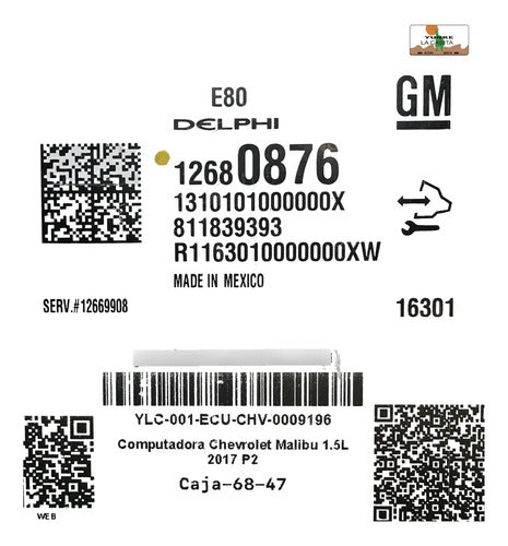 Computadora  Chevrolet Malibu 1.5l 2017 12680876 (gm) P2