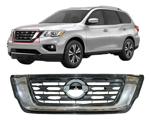 Parrilla Con Tolva Nissan Pathfinder 2017-2019 Negro Brillante