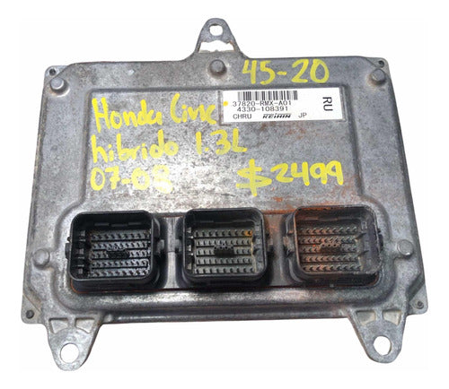 Computadora Honda Civic Híbrido 1.3l 07-08  37820-rmx-a01 Ru