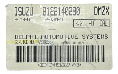 Pcm Computadora Isuzu Rodeo 3.2l A/t 00-01 8122140290 (dmzx)