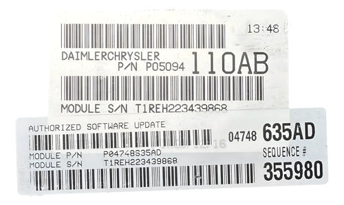 Pcm Computadora Dodge Caravan 3.8l A/t 2005 P05094110ab P2