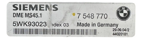 Pcm Computadora Bmw X3 3.0l 2003-2005 7548770