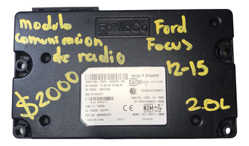 Módulo De Comunicación Ford Focus 2.0l 12-15 Fr3t-14d212-fd
