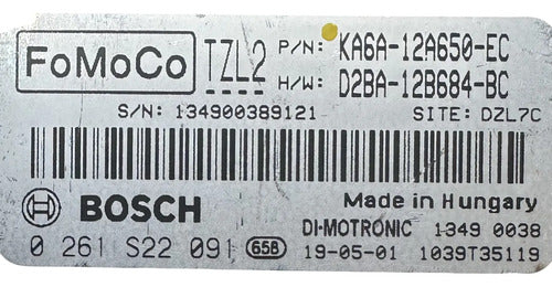 Pcm Computadora Ford Fiesta 1.6l 2019 Ka6a-12a650-ec