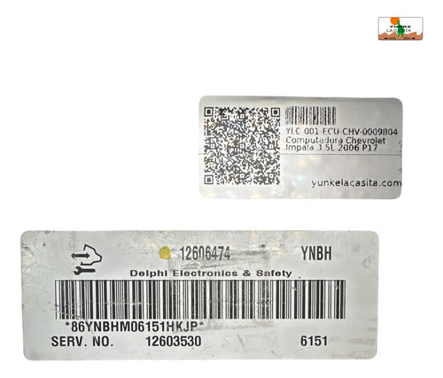 Computadora Chevrolet Impala 3.5l 2006 12606474 (ynbh) P17