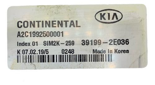 Computadora Kia Forte 2.0L A/t 2019-2023 39199-2E036